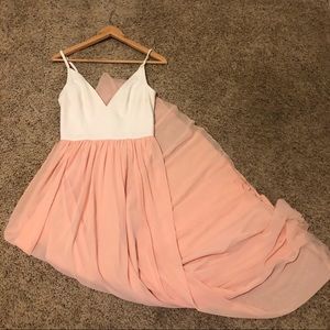BHLDN Color Block Coral Dress